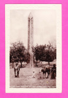 E-Egypte-95PH21  CAIRO, The Obelisk At MATARIEH, Animation, Vache, Cpa (tour De La Carte Gaufré) BE - Le Caire