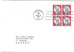 USA 1961 Libety Statue *In God We Trust"    8c  In Bloc Of Four FDC Cancelled June 15 1961 - Cartas & Documentos