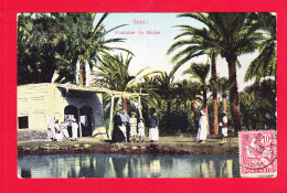 E-Egypte-173Ph65  SUEZ, Le Fontaine De Moïse, Animation, Cpa Colorisée - Suez