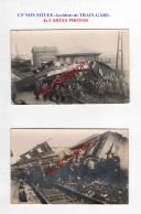 CP NON SITUEE-Accident De TRAIN-GARE-4x CARTES PHOTOS Allemandes-GUERRE 14-18-1 WK-Militaria- - Guerre 1914-18