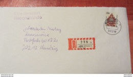 BRD: R-Brief Aus 38518 Gifhorn 2 (298 C) Mit  Spätverwendg Von R-Zettel Mit 4-Stellige PLZ, Handschr. Geändert 21.9.93 - R- & V- Labels