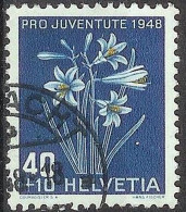 Schweiz Suisse Pro Juventute 1948: Paradies-Lilie Zu WI 128 Mi 517 Yv 470 Mit Stempel KÜSNACHT ?.XII.48 (Zu CHF 13.00) - Gebraucht