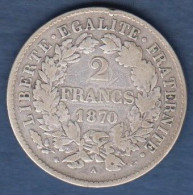 Cérès - 2 Francs 1870 A - 1870-1871 Governo Di Difesa Nazionale