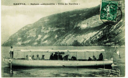 3453 - Ain - NANTUA  :  BATEAU AUTOMOBILE * VILLE De NANTUA *   - Rare Disparu   - Circulée En 1911 - Nantua