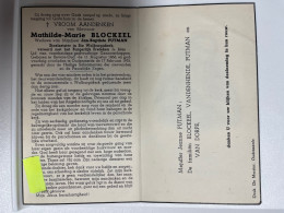 Devotie DP - Overlijden Mathilde Blockeel Wwe Putman - Bevere-Oud 1866 - Oudenaarde 1951 - Décès