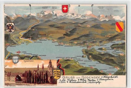 39109704 - Konstanz, Kuenstlerkarte. Landkarte Von Konstanz Und Umgebung Ungelaufen  Um 1900 Gute Erhaltung. - Konstanz