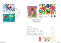 433 - 34 - Enveloppe Recommandée Envoyée De Zürich 1991 - Bel Affranchissement - Covers & Documents