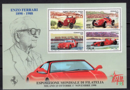 A1456 - ITALIA BF Ss N°20 Yv N°19 ** Ferrari - Blocchi & Foglietti