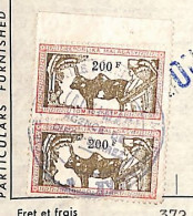 Connaissement Mananjary Pour Marseille 1973 Timbre Fiscal République 200 F X 2 - Madagaskar (1960-...)