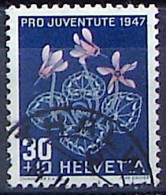 Schweiz Suisse Pro Juventute 1947: Cyclamen Zu WI 124 Mi 491 Yv 448 Mit Stempel THALWIL 14.II.48 (Zumstein CHF 13.00) - Oblitérés