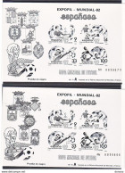 ESPAGNE 1982 Coupe Du Monde De Football,  EPREUVES Yvert BF 31-32, Michel Bl 25-26 NEUF** MNH Cote 60 Euros - Neufs
