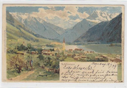 39045804 - Lithographie Schliersee. Totalansicht Gelaufen Am 18.07.1899 Leicht Fleckig, Sonst Gut Erhalten - Bad Wiessee