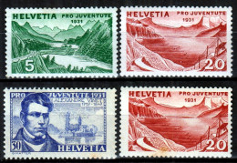 Switzerland / Helvetia / Schweiz / Suisse 1931 ⁕ Pro Juventute Mi.246, 248-249 ⁕ 4v MH / MNH - See Scan - Unused Stamps