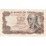 Billet, Espagne, 100 Pesetas, 1970-1971, 1970-11-17, KM:152a, TB - [ 4] 1975-…: Juan Carlos I.