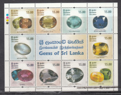 SRI LANKA , 2021, Gems Of Sri Lanka, Set 10 Of In MS (Miniature Sheet), MNH, (**) - Neufs