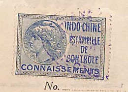 Connaissement Saigon Pour Hong-Kong 1937 Timbre Fiscal Bleu Estampille De Contrôle - Briefe U. Dokumente