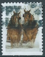VEREINIGTE STAATEN ETATS UNIS USA 2020 WINTER SCENES: HORSES PULLING SLEIGH F USED SN 5540 MI 5778 YT 5387 - Used Stamps