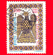 VATICANO - Usato - 1985 - 9º Centenario Della Morte Di San Gregorio VII - Formella Nella Basilica Di S. Paolo -  150 L - Used Stamps