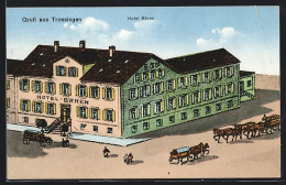 Künstler-AK Trossingen, Hotel Bären Mit Kutschen Und Auto  - Trossingen