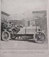 1905  AUTOMOBILE - RAGGIO VAINQUEUR DE LA COUPE FLORIO SUR VOITURE ITALIA PNEU MICHELIN - LE CHEVALIER FLORIO - HEMRERY - 1900 - 1949