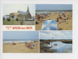 Amitiés De Brem Sur Mer Multivues, église, La Gachère, Les Plages (cp Vierge N°1306 Vieux-chouan) - Otros & Sin Clasificación