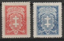 1929 - LITUANIE - N° 287/288 * MH FILIGRANE B ET SANS FILIGRANE - COTE = 60 EUR. - Lituania