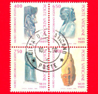 VATICANO - Usato - 1989 - 150º Anniversario Del Museo Gregoriano-egizio - Da BF - Gregorio XVI E Statua - Oblitérés