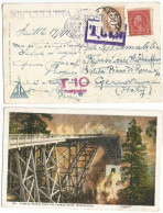 WA Fairfax Bridge Over Carbon River PPC Port Townsend 29sep29 X Italy Taxed P.Due C50 Genova X Delivery - Postal History