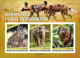 Centrafrica 2023, Animal In Danger, Elephant, Gorilla, 3val In BF IMPERFORATED - Gorilles