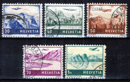 Switzerland / Helvetia / Schweiz / Suisse 1941 ⁕ Airmail / Flugzeug über Landschaften ⁕ 5v Used - Gebraucht