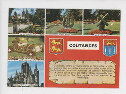 Coutances Multivues, Jardin Public (lyre Moulin Auto) Abside Cathedrale, Parchemin Histoire Blason (vierge 241 Artaud) - Coutances