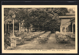 AK Varel I. O., Kaffeehaus H. Boecke U. G. Wittig, Garten Mit Veranda  - Varel