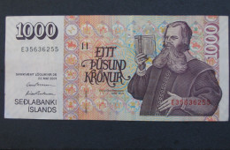 ISLANDE  - 1000 Eitt Pusund Kronur 2001 - Sedlabanki Islands  **** EN ACHAT IMMEDIAT **** - Islandia