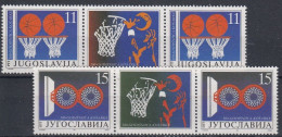 YUGOSLAVIA 2484-2485,unused (**) Basketball - Oblitérés
