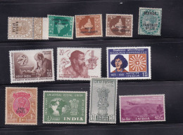 India Selection Of 12 Stamps *8 - Lots & Serien