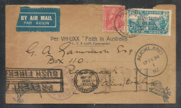 - NEW ZEALAND 17 Feb 1934 PICTON To AUKLAND-Sydney Return Trans Tasman Flight VH-UXX Faith In Australia -special Cachet - Poste Aérienne