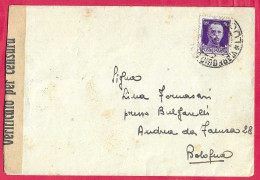 BUSTA DA VIAREGGIO *11.5.43* PER BOLOGNA - FASCETTA E TIMBRI DI CENSURA - Storia Postale