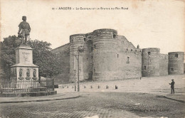 FRANCE - Angers - Vue Sur Le Château Et La Statue Du Roi René - Vue Générale - Animé - Carte Postale Ancienne - Angers