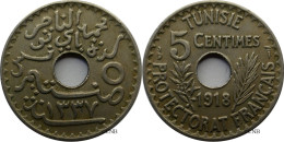 Tunisie - Protectorat Français - Naceur Bey - 5 Centimes 1918-AH1337 - TTB/XF45 - Mon4833 - Tunesië