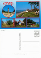 Ansichtskarte Zingst-Darss Leuchtturm, Strand, Schilfhäuser, Boot 1995 - Zingst