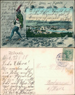Ansichtskarte Hameln Rattenfänger Und Stadt - Colorierte Künstlerkarte 1908  - Hameln (Pyrmont)