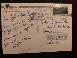 CP TP VACANCES LETTRE PRIORITAIRE 20g OBL.MEC.13-8 2008 13 CHATEAUNEUF LES MARTIGUES - Storia Postale