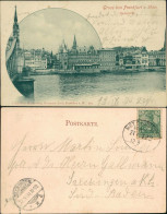 Ansichtskarte Frankfurt Am Main Effektkarte - Mainpartie - Brücke 1900  - Frankfurt A. Main