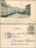 Postcard Tetschen-Bodenbach Decín Schulplatz 1898  - Tchéquie