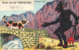 MIKIBP2-016- SUISSE GRUSS VON DER TEUFELSBRUCKE LE PONT DU DIABLE KRAMPUS - Autres & Non Classés