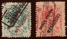 ESPAÑA - Tangier,1921 Spanish Postage Stamps Overprinted "CORREO ESPANOL-MARRUECOS"30+40C,Obliterated,Rare - Marruecos Español
