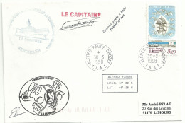 YT 218 Notre Dame Des Oiseaux - Posté à Bord De La Curieuse - Alfred Faure - Crozet - 30/03/1998 - Briefe U. Dokumente