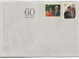 Norway Norge 1997 60th Birthday Of King Harald V And Queen Sonja  Mi 1244-1245 FDC - Storia Postale