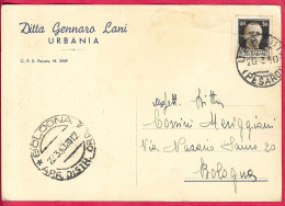 ANNULLO DC " URBANIA*20.3.40*/(PESARO)" SU CARTOLINA INTESTATA PER BOLOGNA - Stamped Stationery