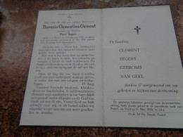 Doodsprentje/Bidprentje  Theresia Clementina Clement   Pamel 1878-1954  (Wwe Henri Segers) - Autres & Non Classés